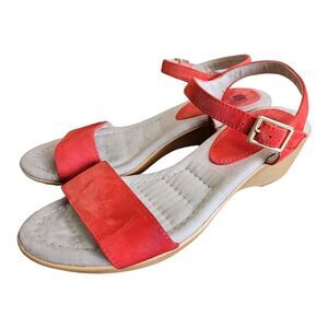 White Mountain Orange Suede Strappy Wedge Sandals Size 6